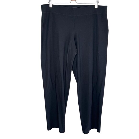 Eileen Fisher Womens Plus Size Pull On Black Stretch Knit Pants Size 1X - Picture 1 of 8